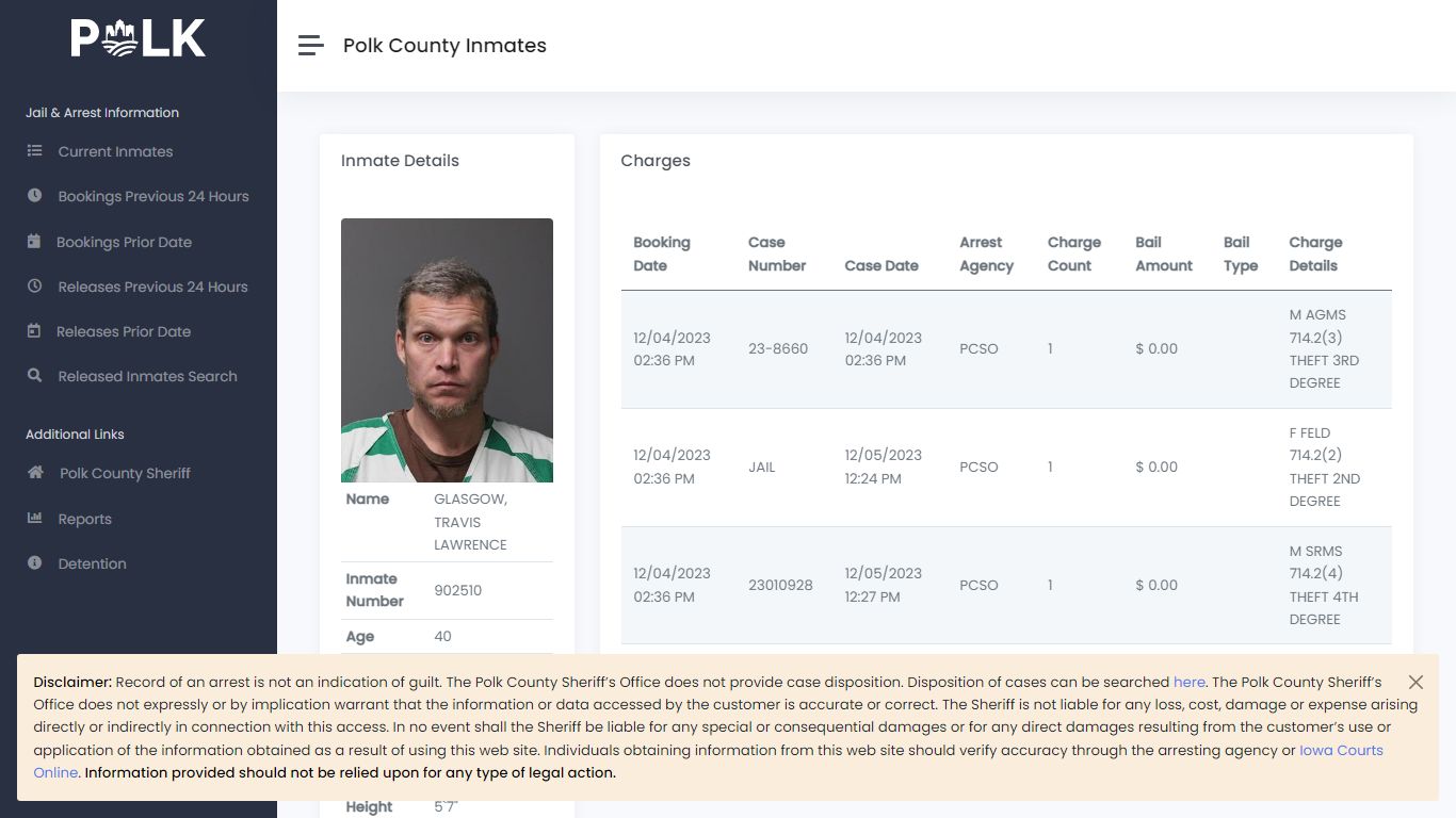 Inmate Details - Polk Inmates